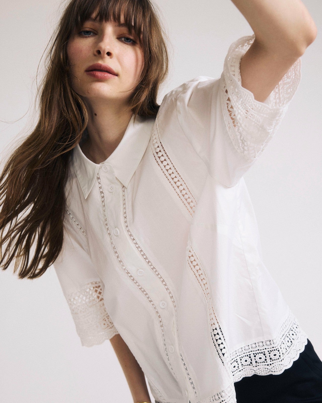 Universal Standard Dora Cotton Poplin Blouse - White