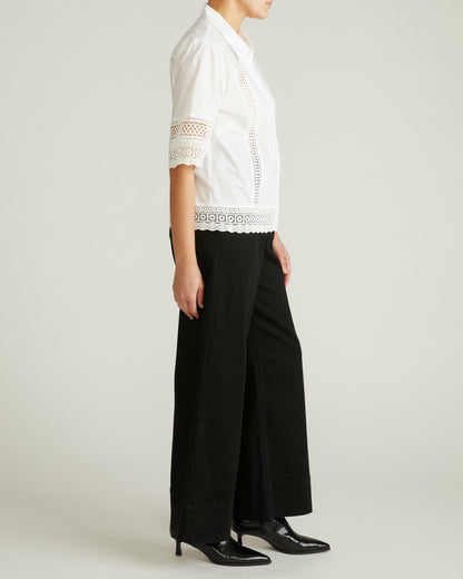 Universal Standard Dora Cotton Poplin Blouse - White