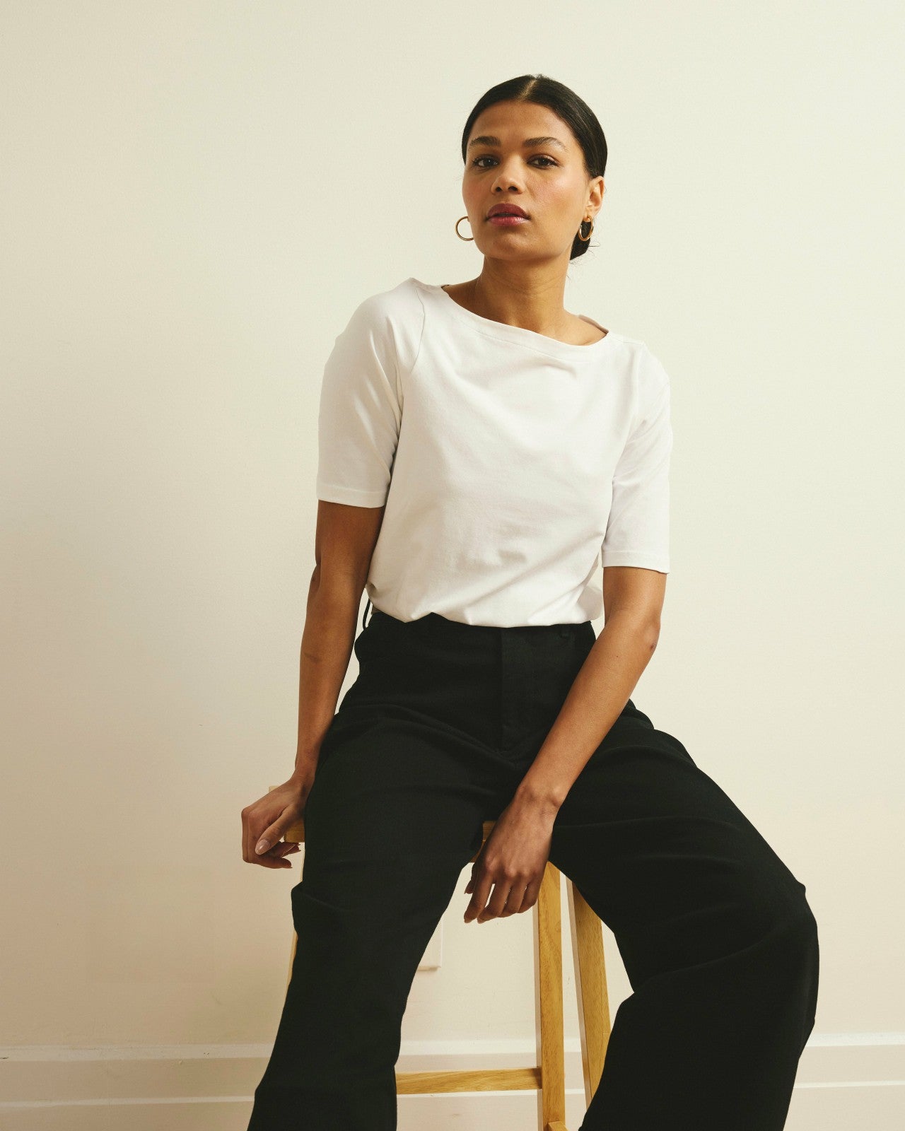 Universal Standard Bella Boatneck Tee - White