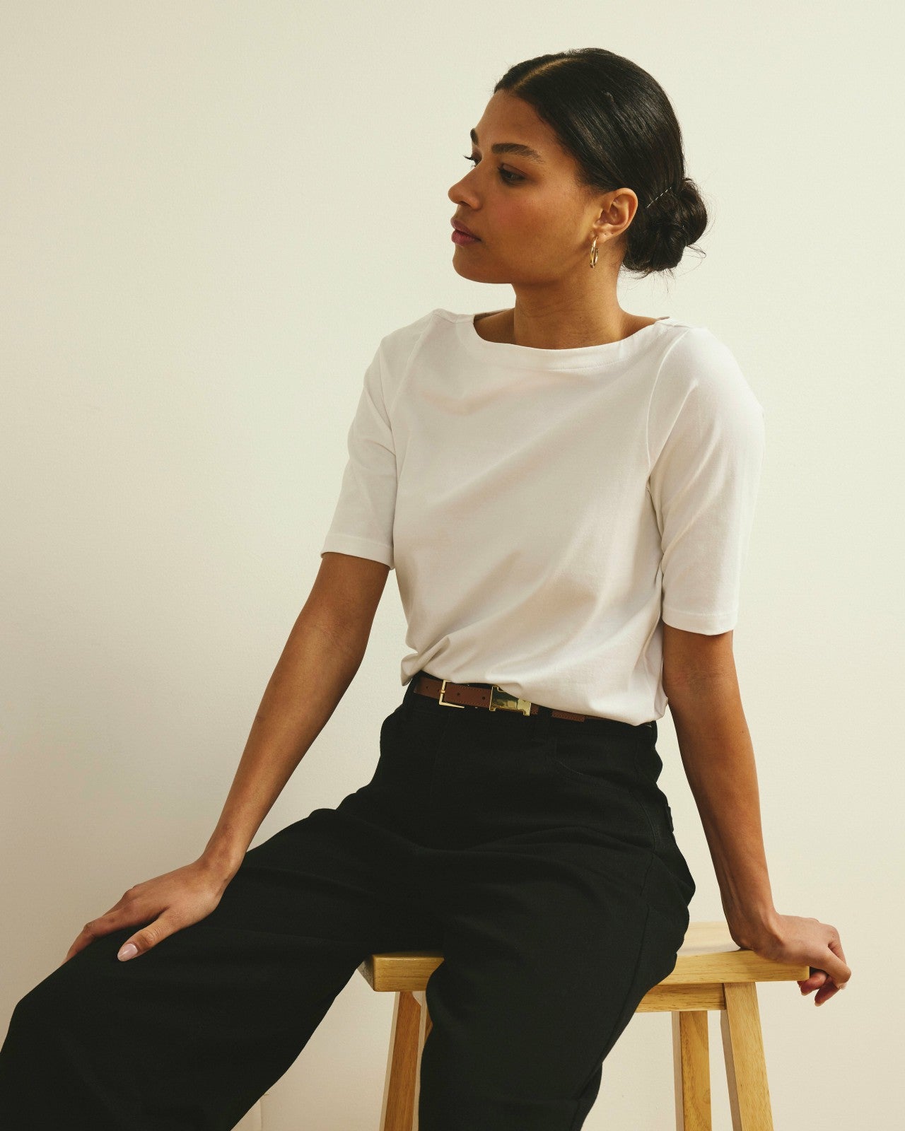 Universal Standard Bella Boatneck Tee - White