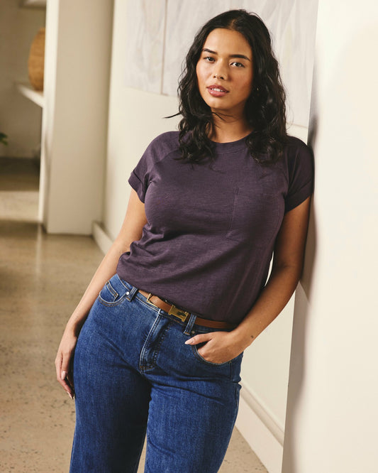 Universal Standard Light-As-Air Boy Tee - Purple Jewel