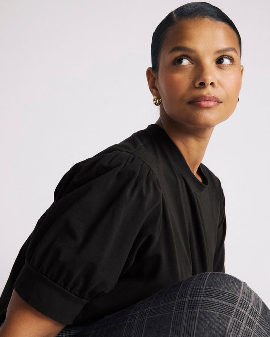 Universal Standard Pouf Sleeve Tee - Black