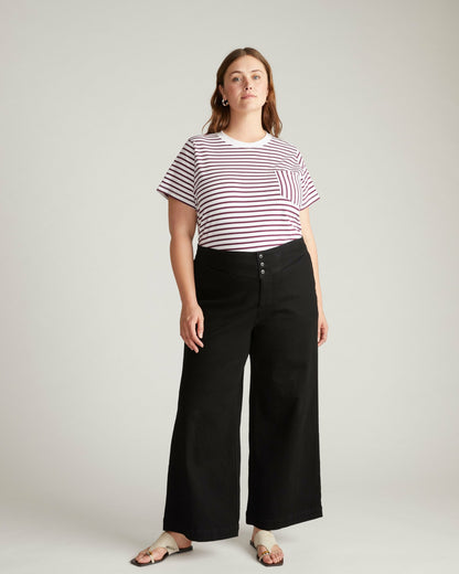 Universal Standard Breton Stripe Garcon Tee - White/Gamay Stripe