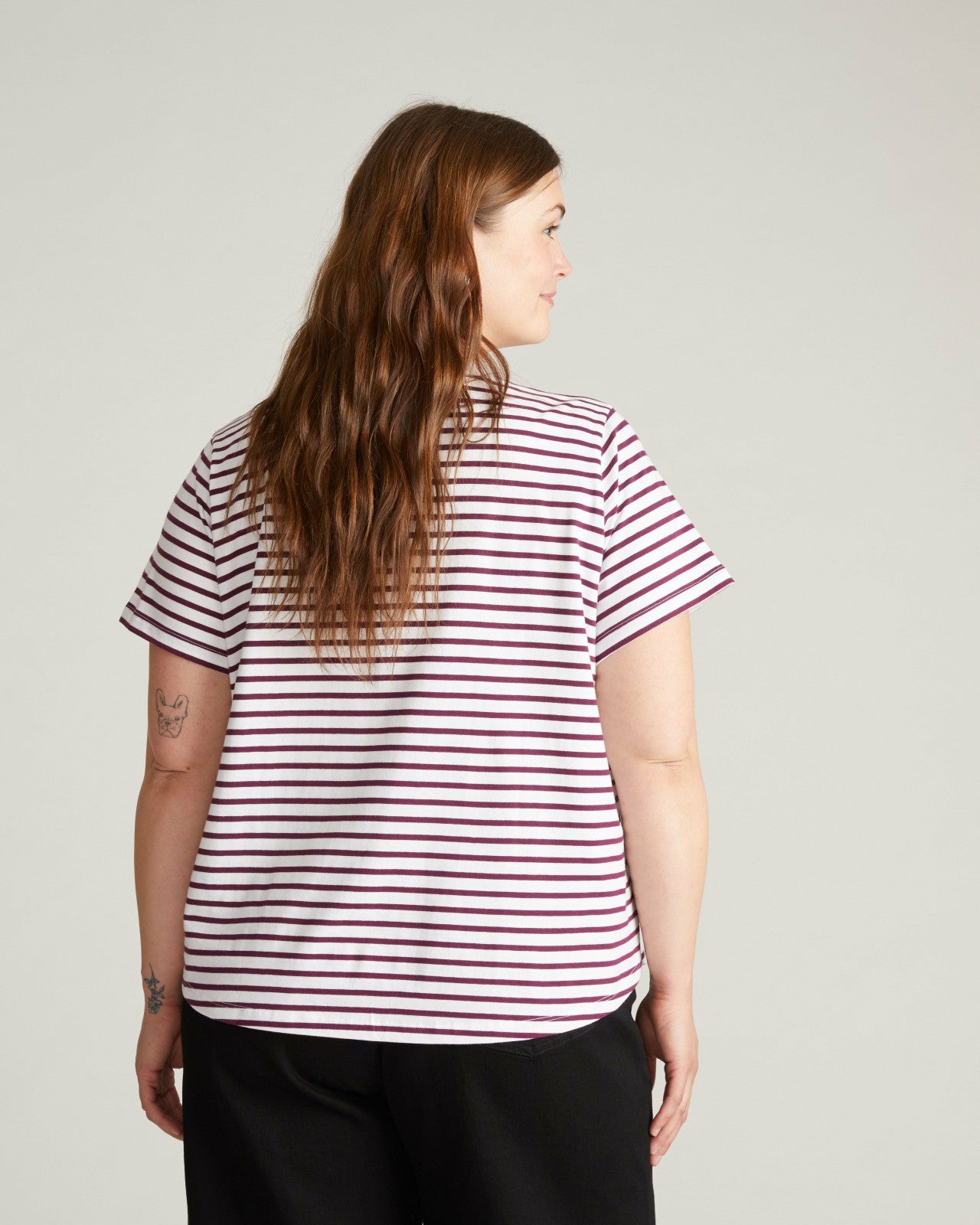 Universal Standard Breton Stripe Garcon Tee - White/Gamay Stripe