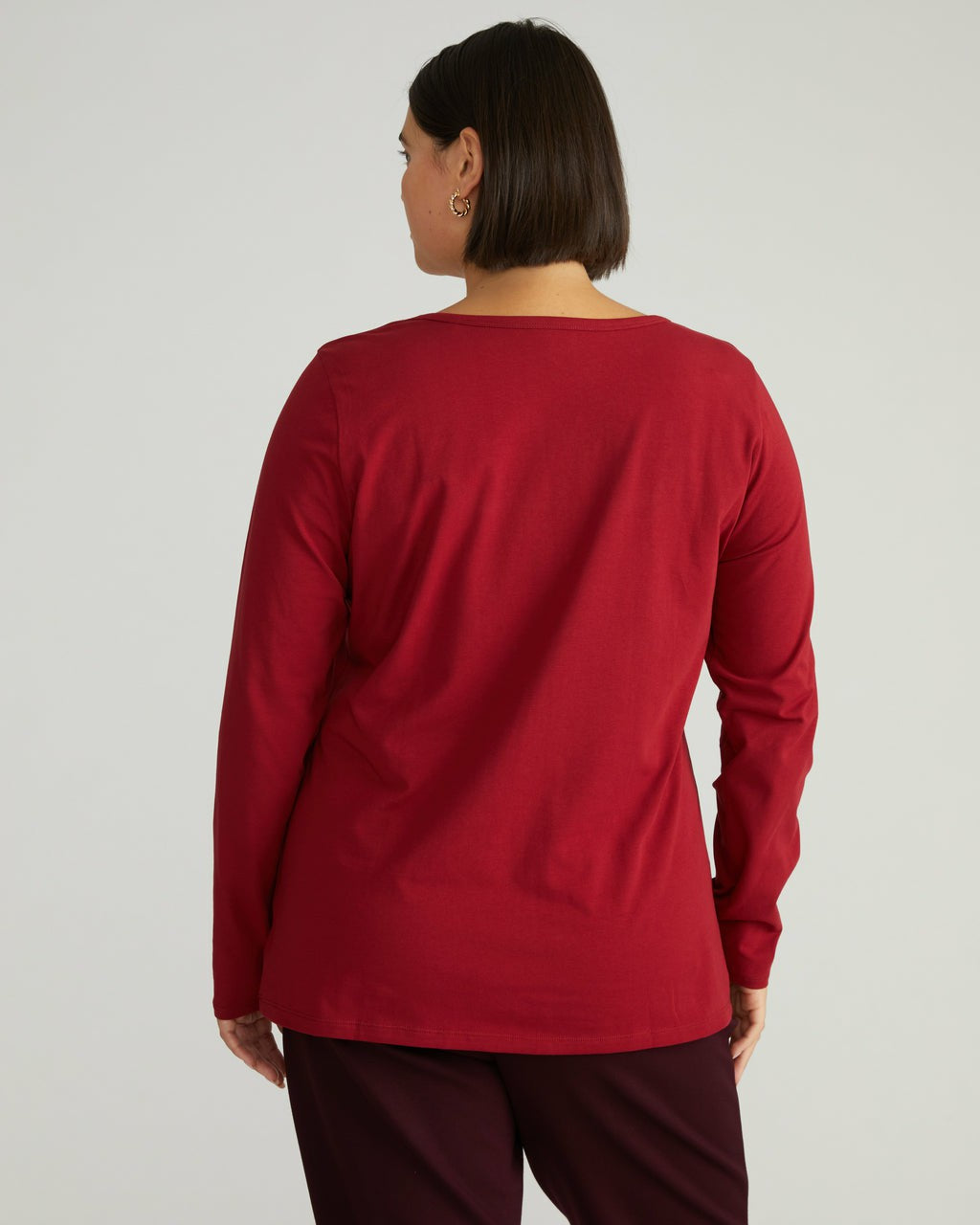 Universal Standard Long Sleeve Square Neck Tee - Garnet