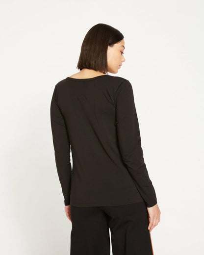 Universal Standard Long Sleeve Square Neck Tee - Black
