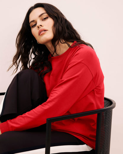 Universal Standard Long Sleeve Relaxed Tee - Ruby Red
