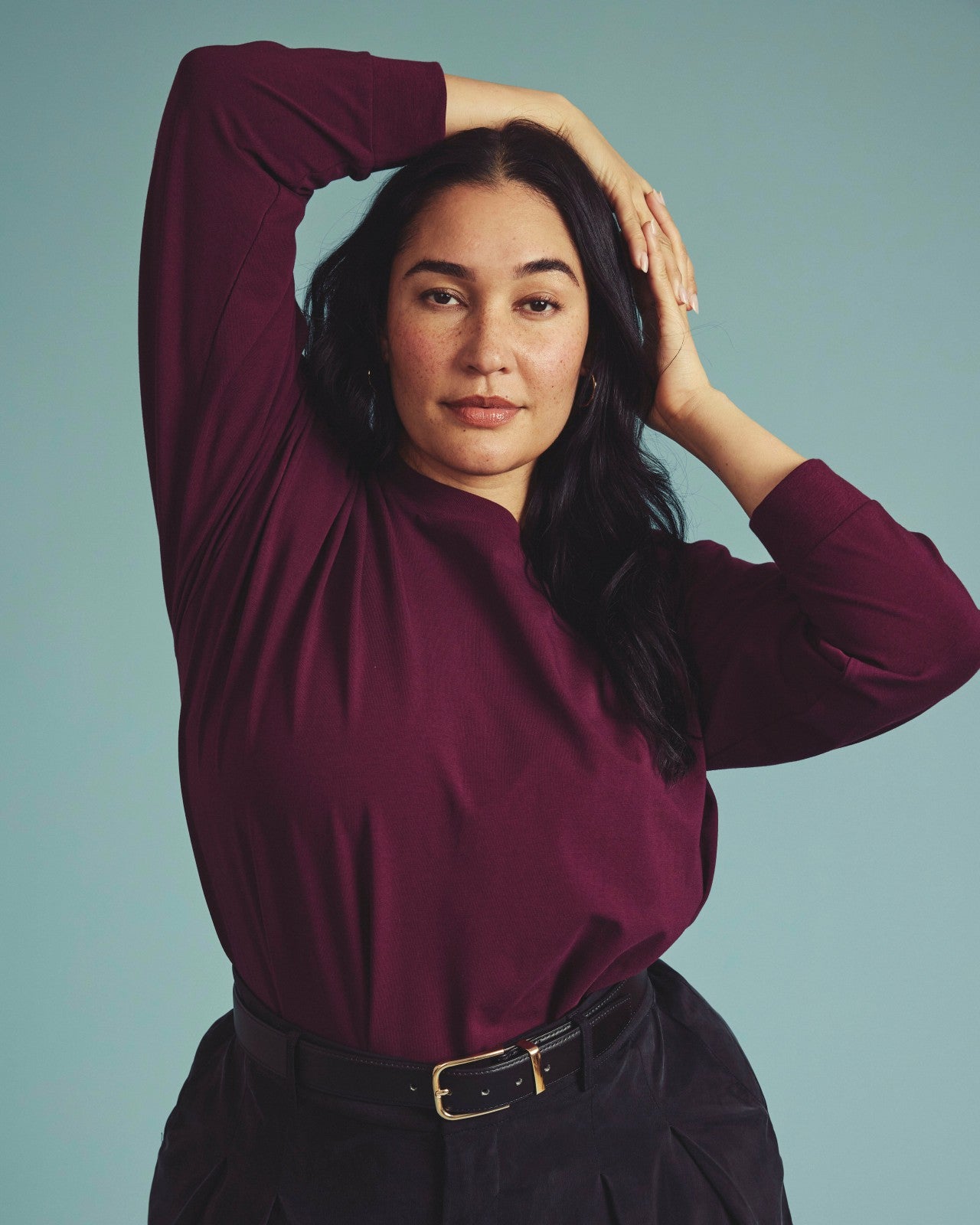 Universal Standard Long Sleeve Relaxed Tee - Acai