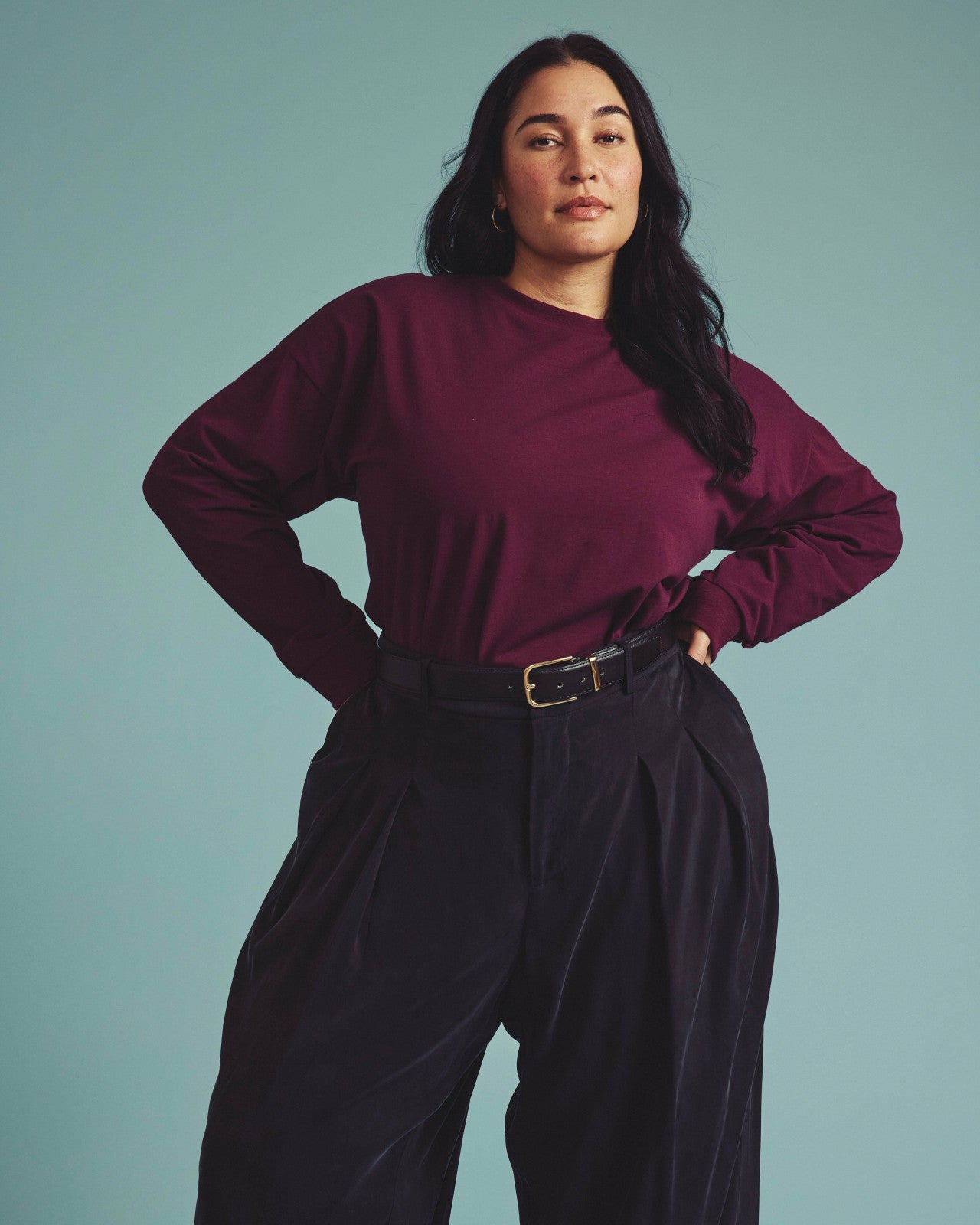 Universal Standard Long Sleeve Relaxed Tee - Acai