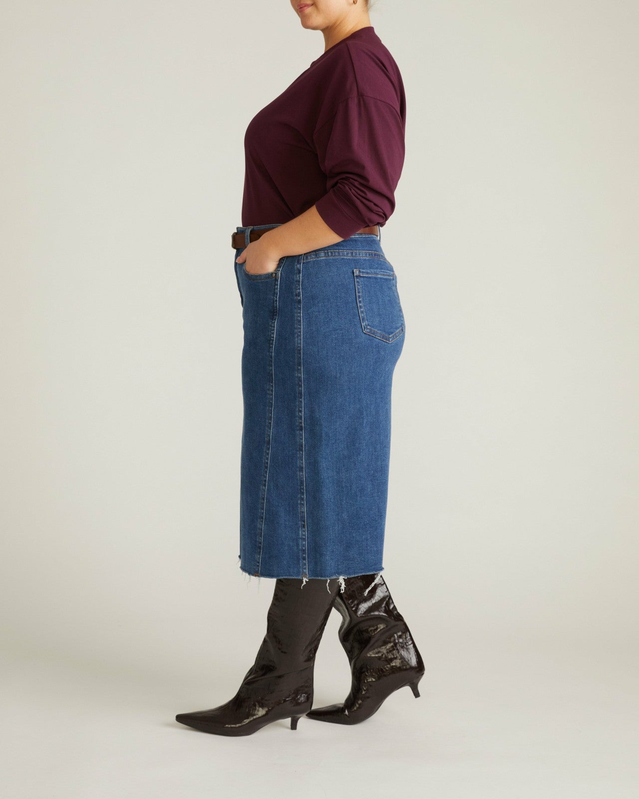 Universal Standard Long Sleeve Relaxed Tee - Acai