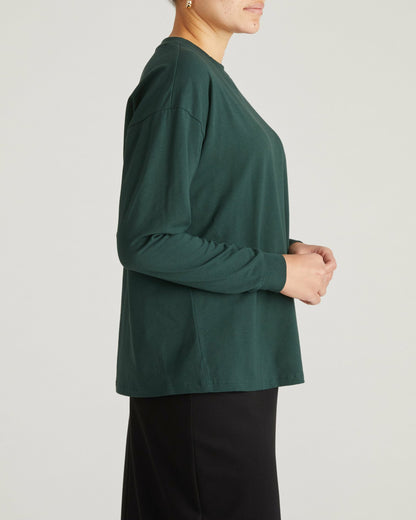 Universal Standard Long Sleeve Relaxed Tee - Forest Green