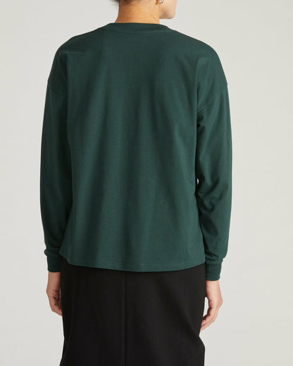 Universal Standard Long Sleeve Relaxed Tee - Forest Green
