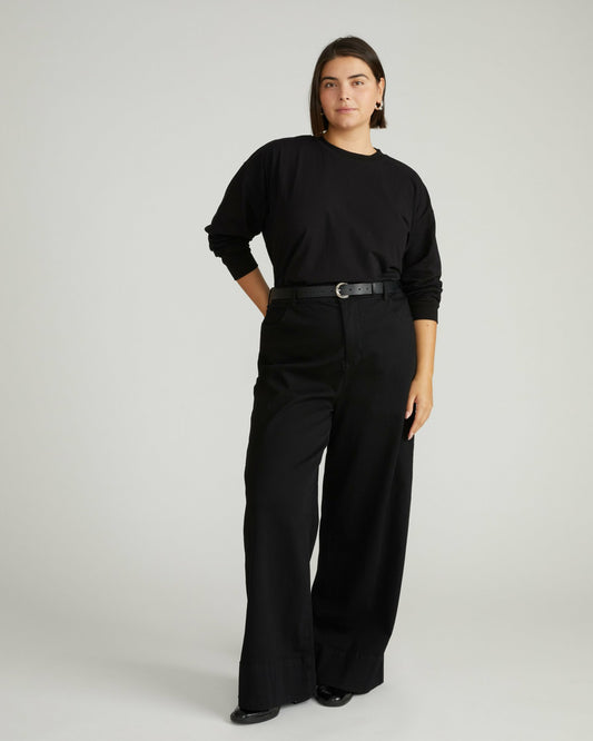 Universal Standard Long Sleeve Relaxed Tee - Black