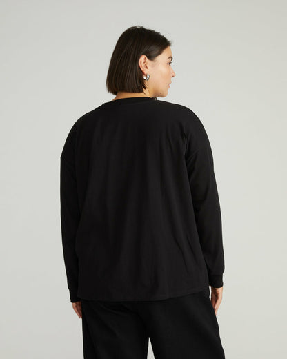Universal Standard Long Sleeve Relaxed Tee - Black