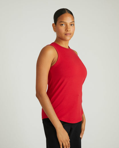 Universal Standard Cai High Neck Tank - Ruby Red