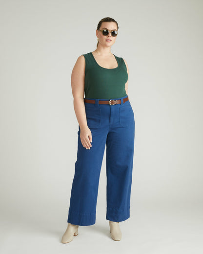 Universal Standard Daisy Ribbed Tank - Conifer