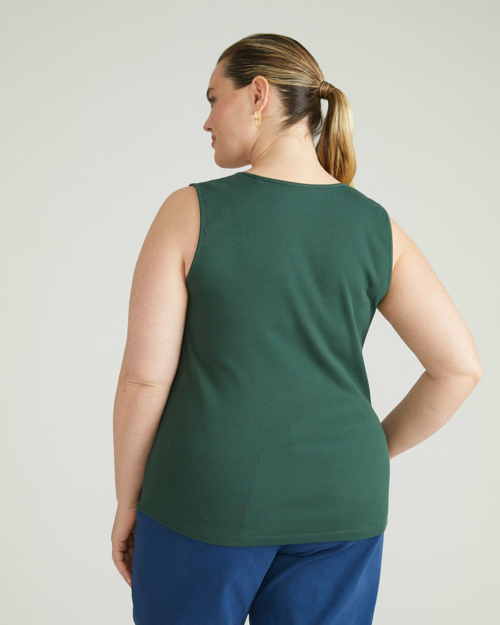 Universal Standard Daisy Ribbed Tank - Conifer