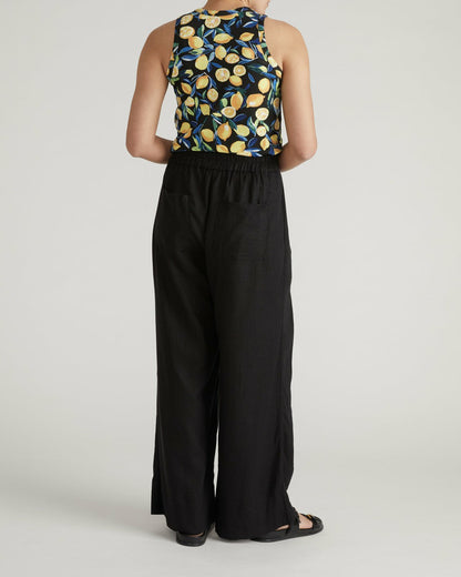 Universal Standard Cai High Neck Tank - Black Limoncello Print