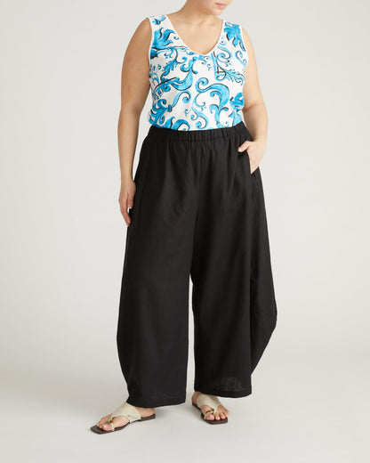 Universal Standard Double V Tank - Blue Majolica Print