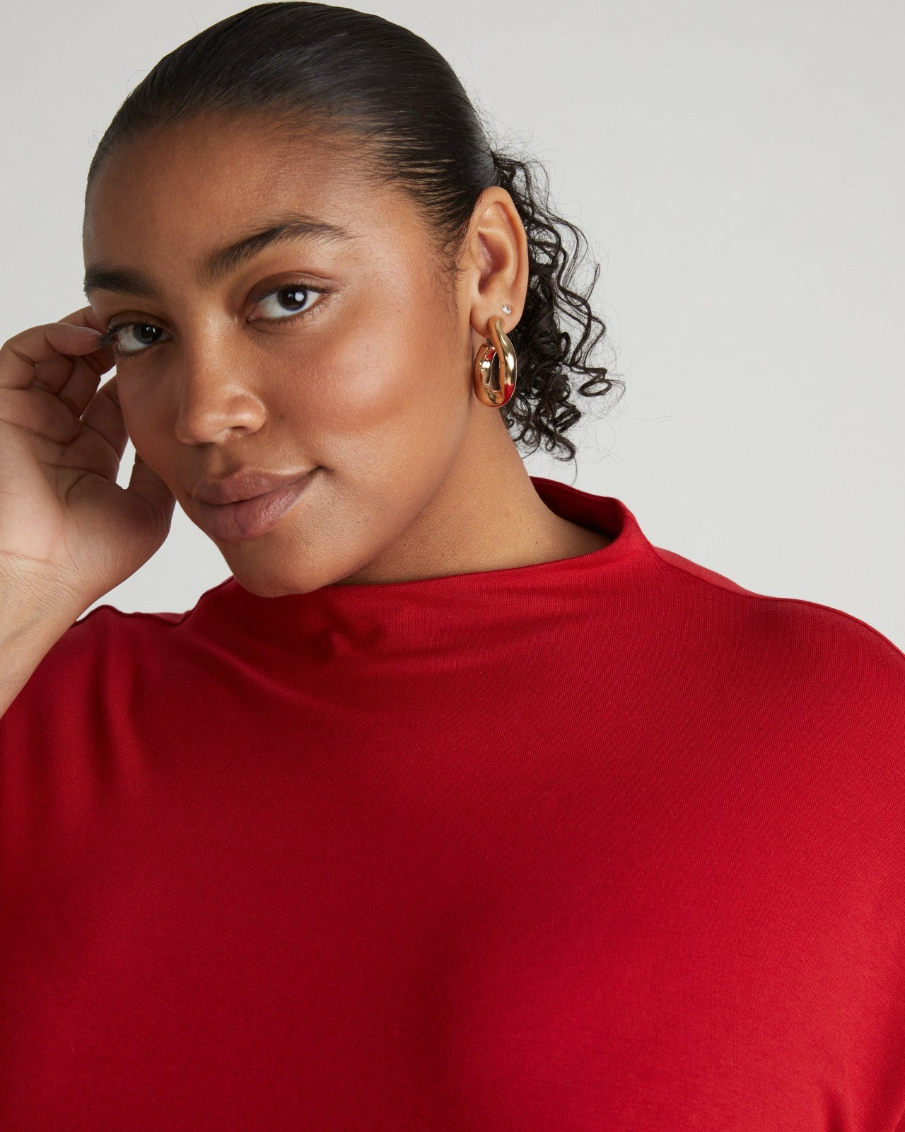 Universal Standard Petra Liquid Jersey Top - New York Red