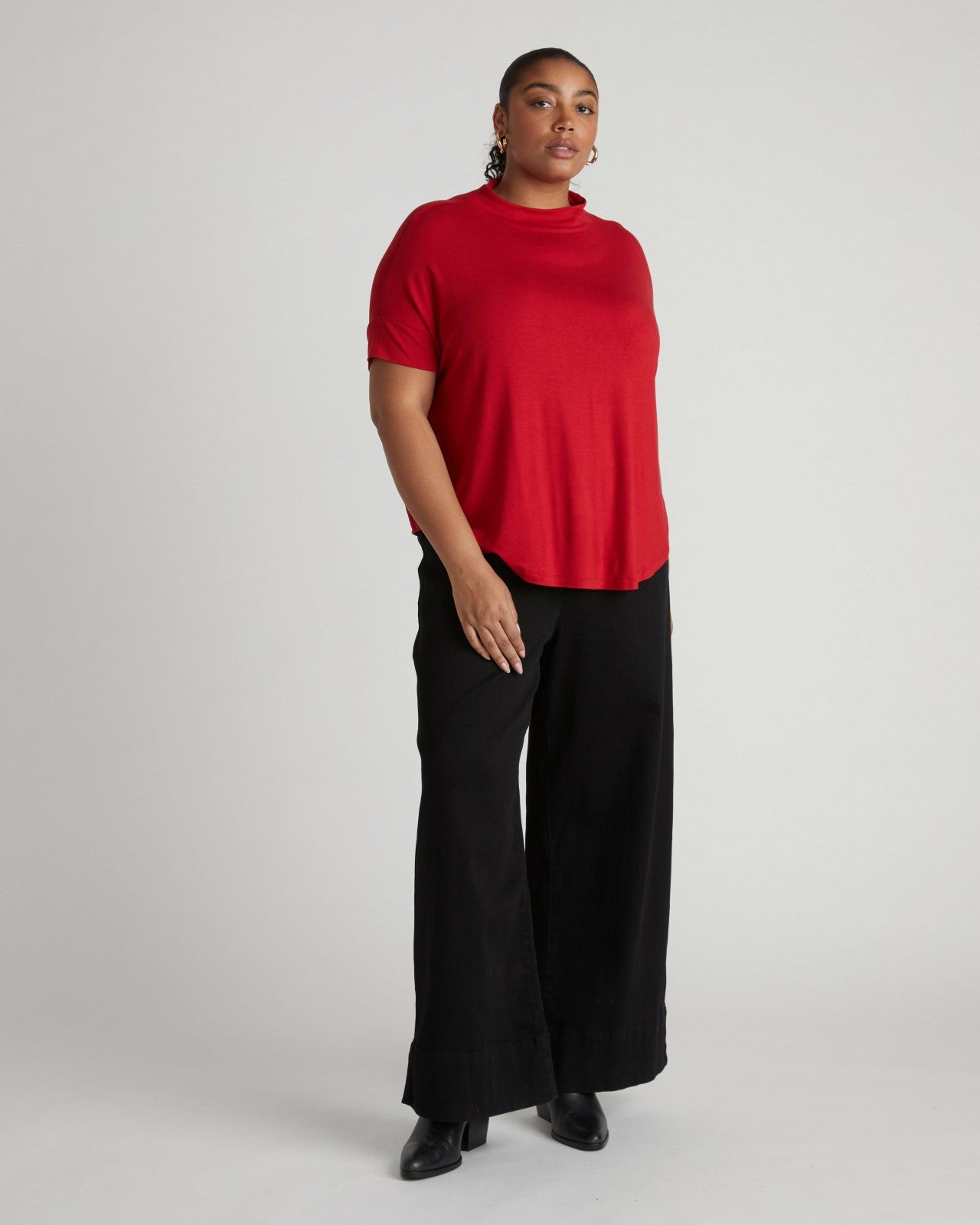 Universal Standard Petra Liquid Jersey Top - New York Red