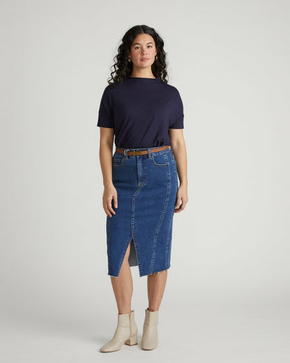 Universal Standard Petra Liquid Jersey Top - Midnight