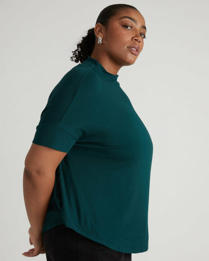 Universal Standard Petra Liquid Jersey Top - Forest Green