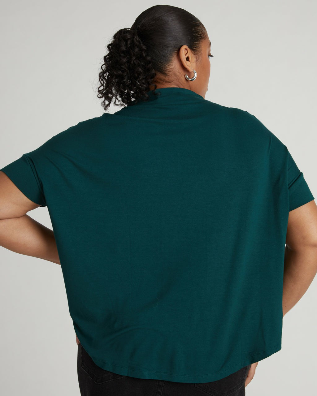 Universal Standard Petra Liquid Jersey Top - Forest Green