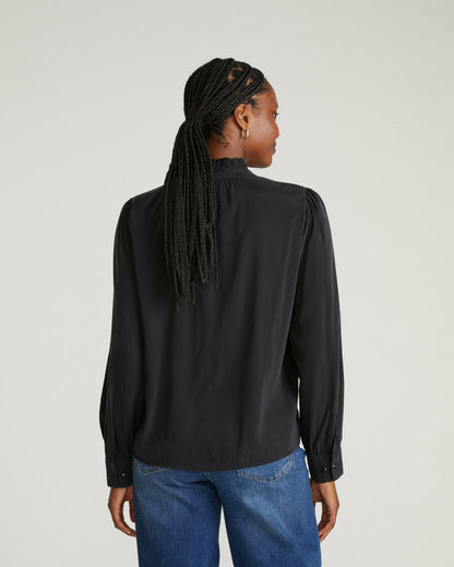 Universal Standard Endora Stretch Cupro Blouse - Black