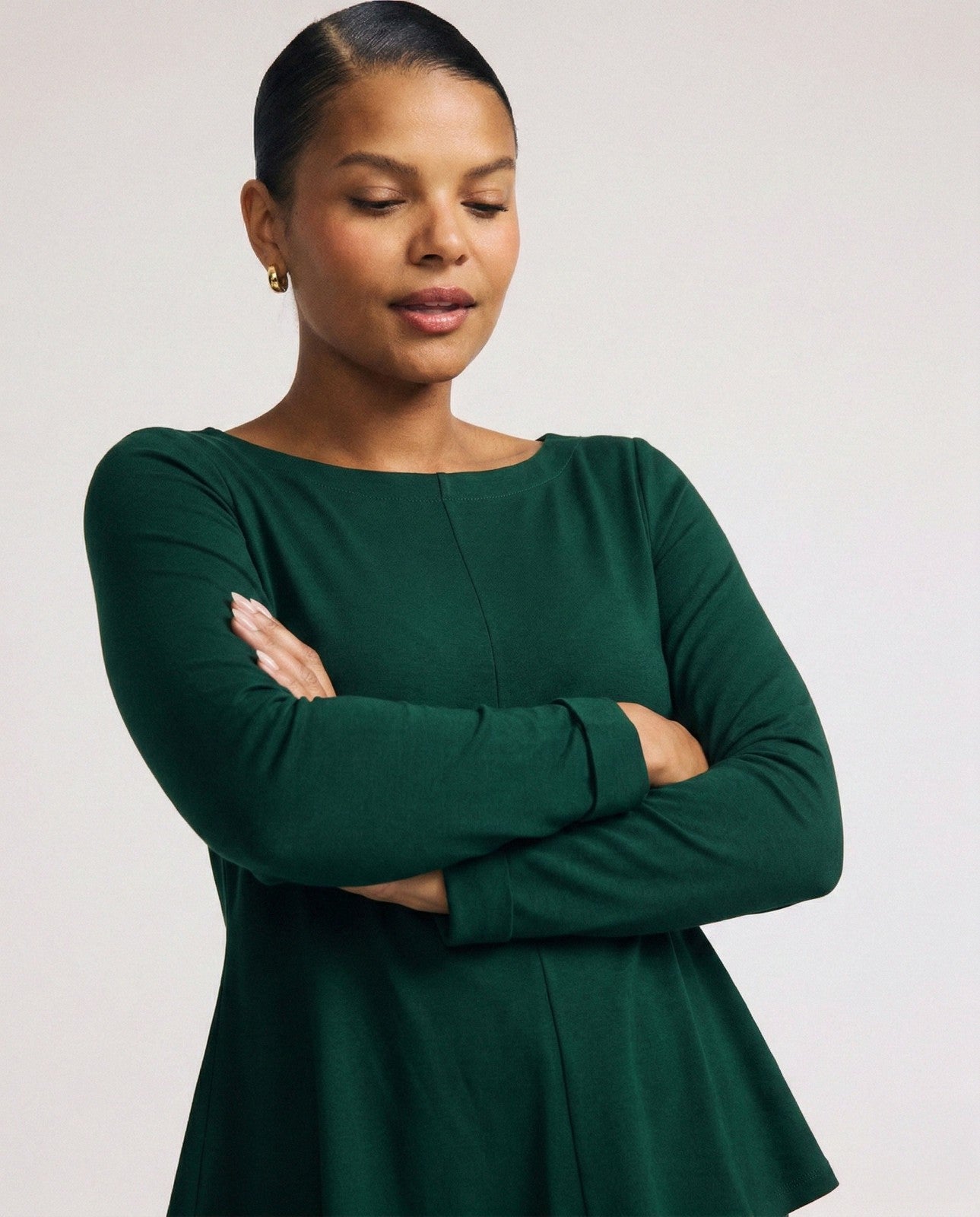 Universal Standard Cassandra Divine Jersey Top - Forest Green