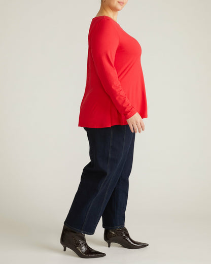 Universal Standard Cassandra Divine Jersey Top - Lipstick