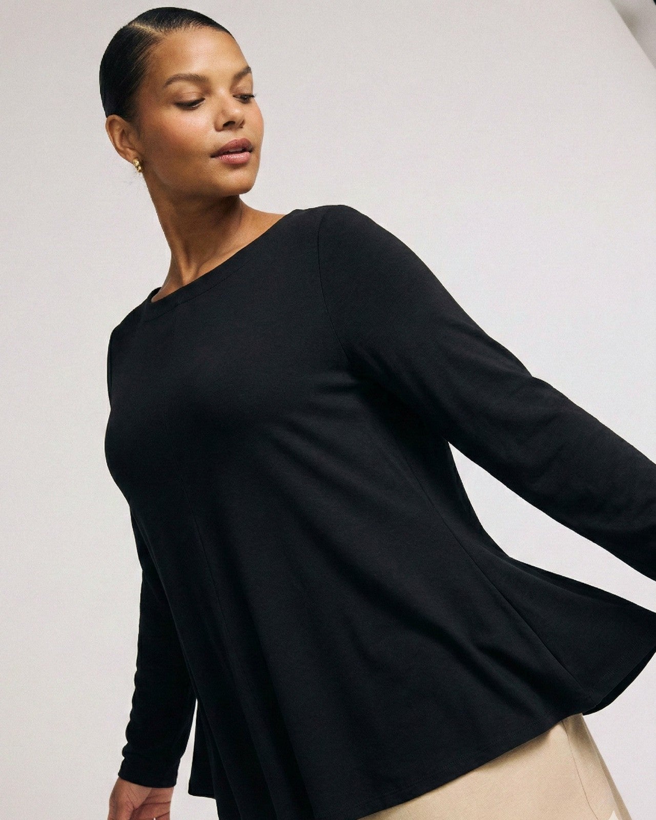 Universal Standard Cassandra Divine Jersey Top - Black