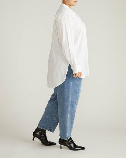 Universal Standard Cooling Stretch Cupro Artist Shirt - White