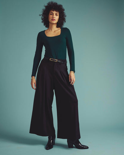 Universal Standard Agatha Liquid Jersey Top - Forest Green