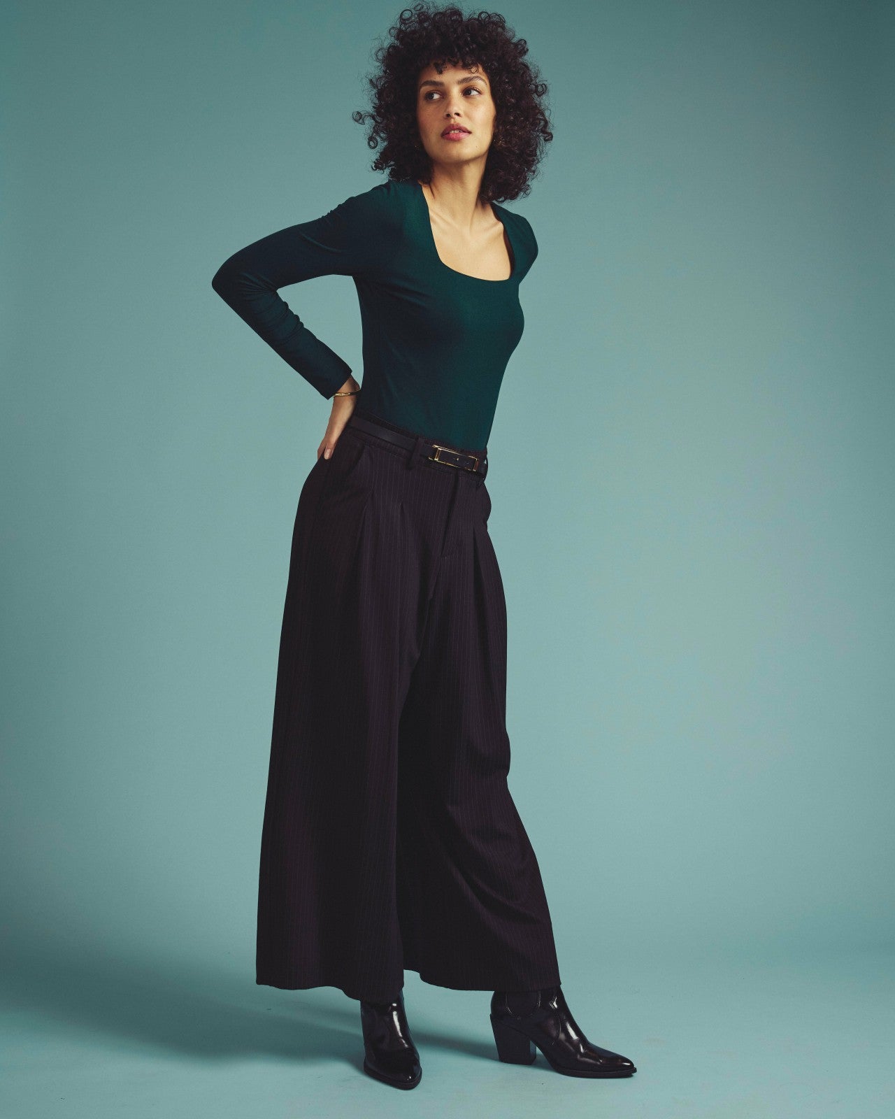 Universal Standard Agatha Liquid Jersey Top - Forest Green