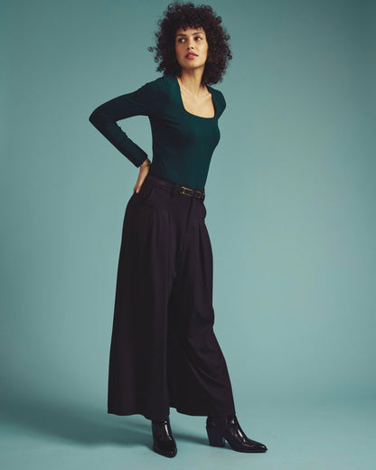 Universal Standard Agatha Liquid Jersey Top - Forest Green
