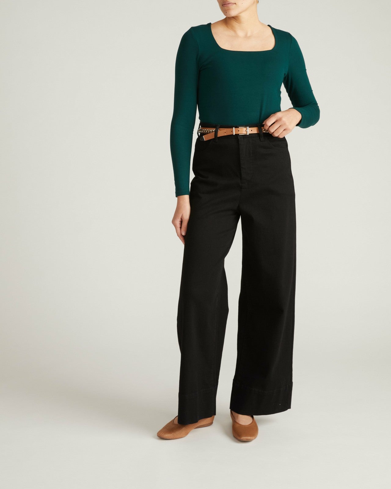 Universal Standard Agatha Liquid Jersey Top - Forest Green