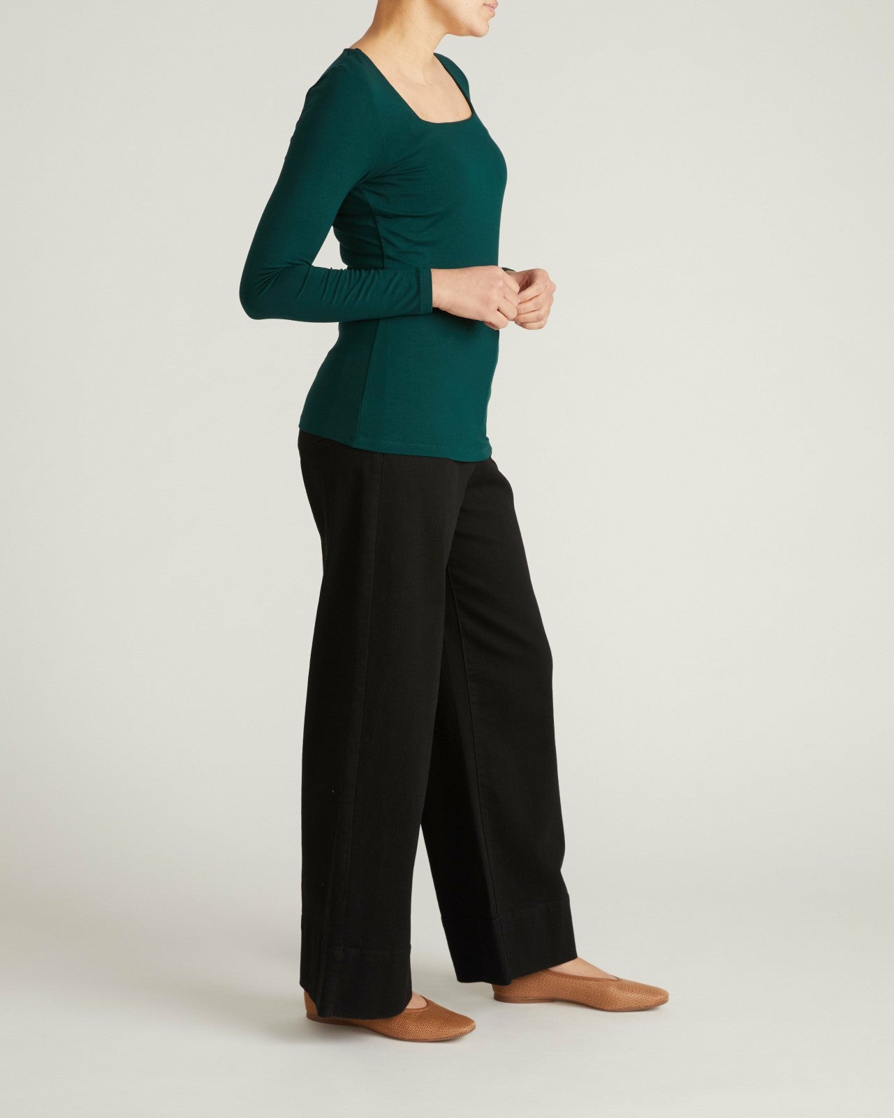 Universal Standard Agatha Liquid Jersey Top - Forest Green