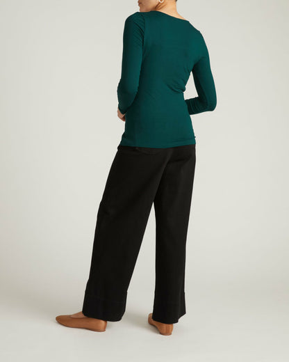 Universal Standard Agatha Liquid Jersey Top - Forest Green