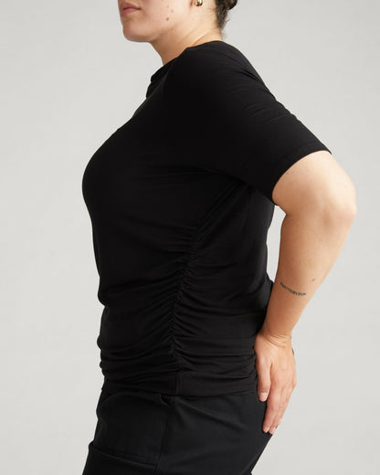 Universal Standard Louise Short Sleeve Liquid Jersey Top - Black