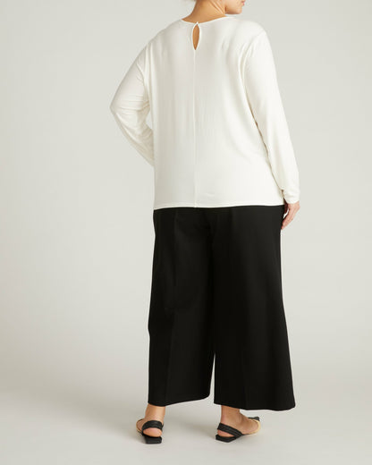 Universal Standard Joan Liquid Jersey Long Sleeve Top - White