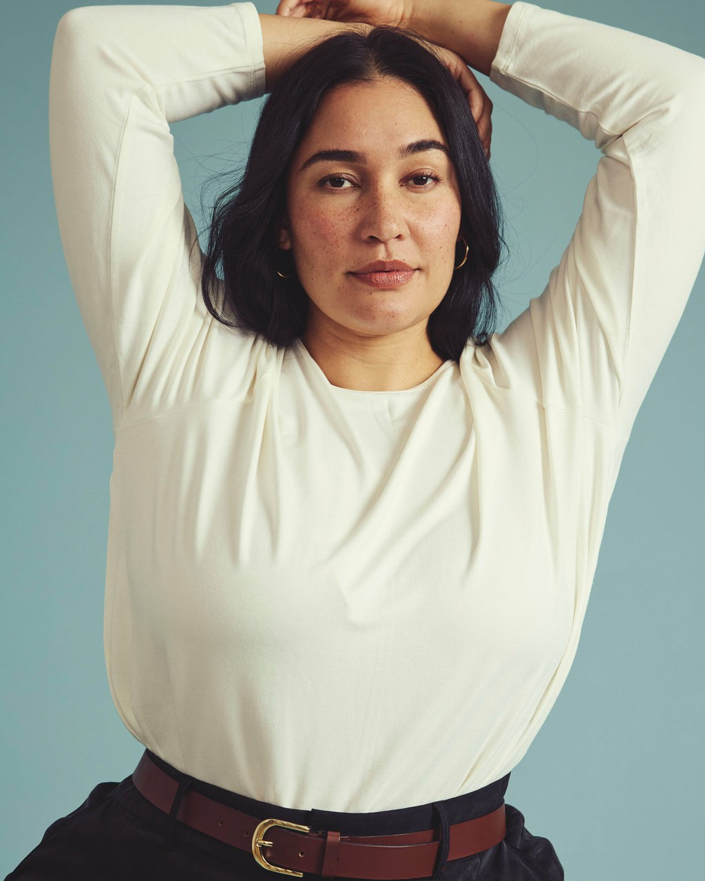 Universal Standard Joan Liquid Jersey Long Sleeve Top - White