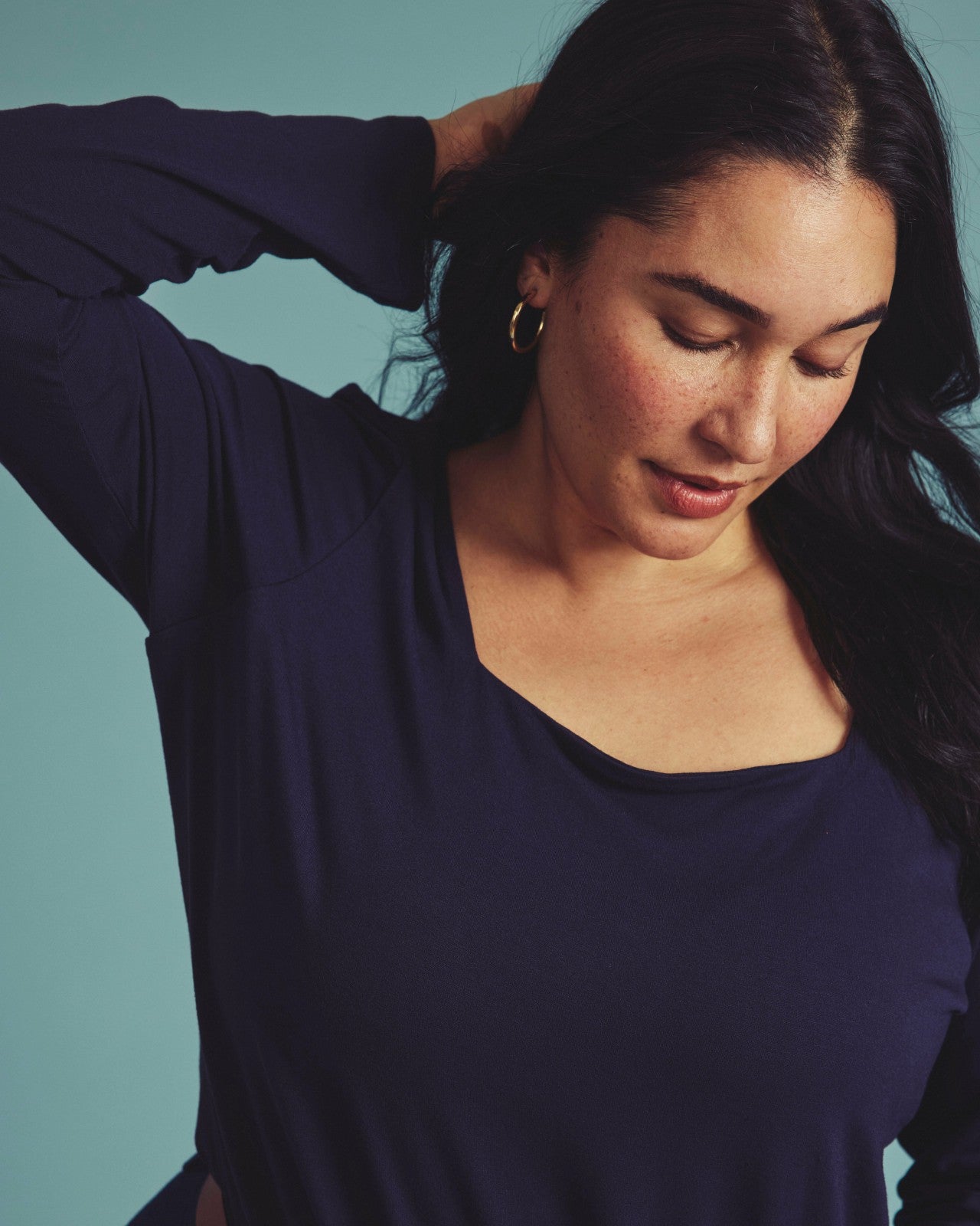 Universal Standard Agatha Liquid Jersey Top - Midnight