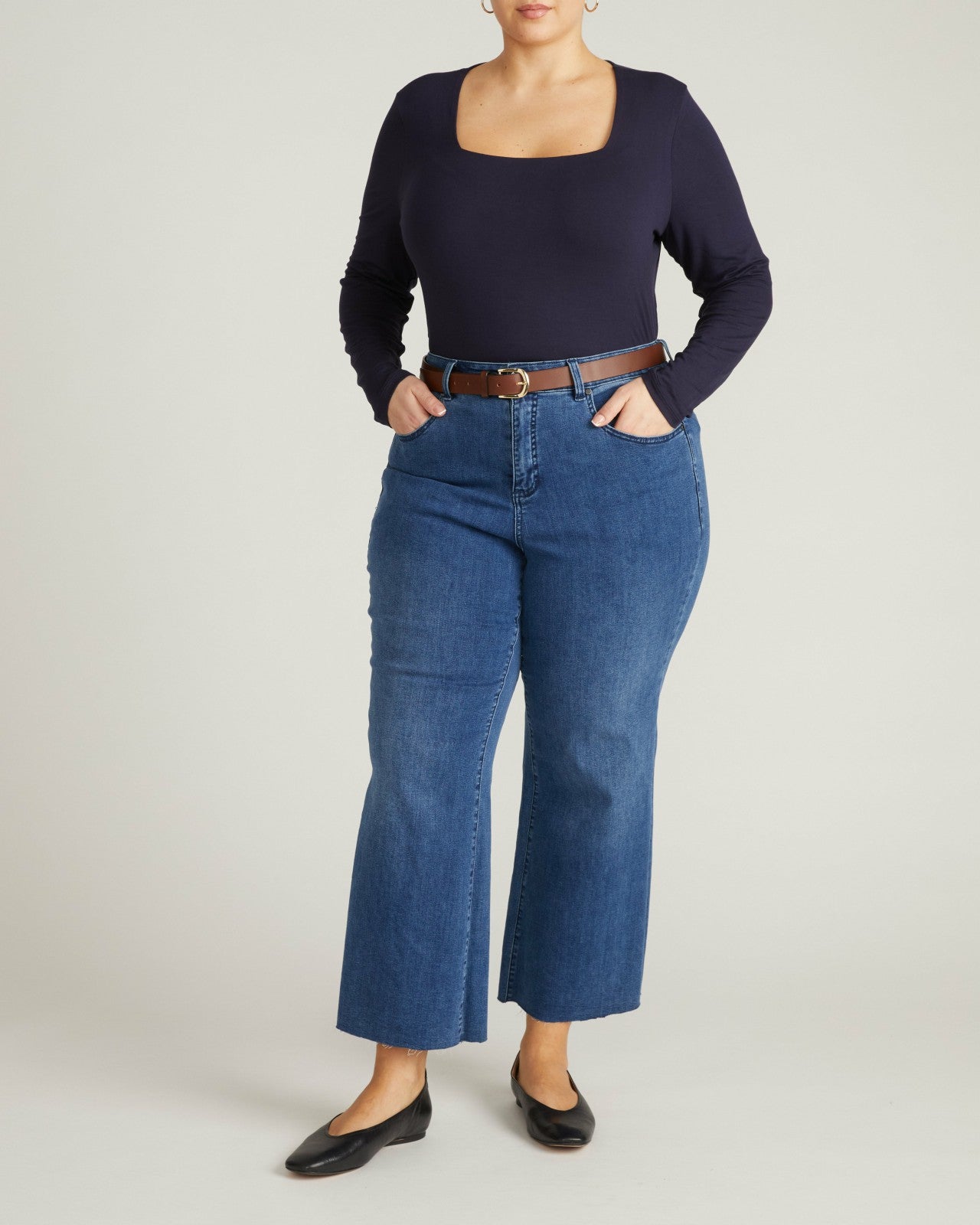Universal Standard Agatha Liquid Jersey Top - Midnight