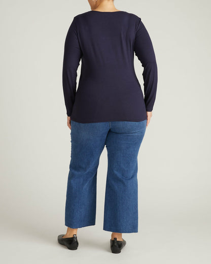 Universal Standard Agatha Liquid Jersey Top - Midnight