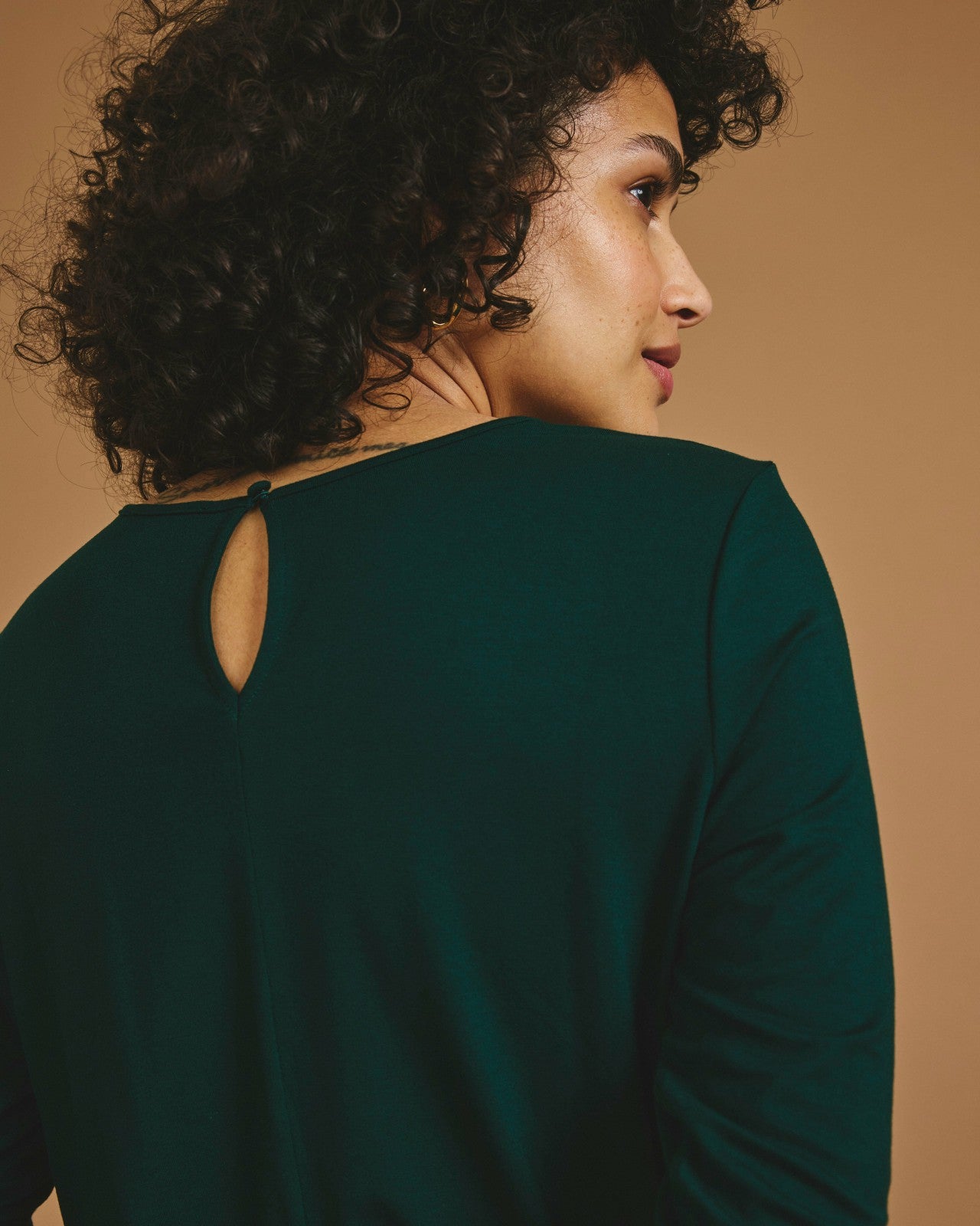 Universal Standard Joan Liquid Jersey Long Sleeve Top - Forest Green