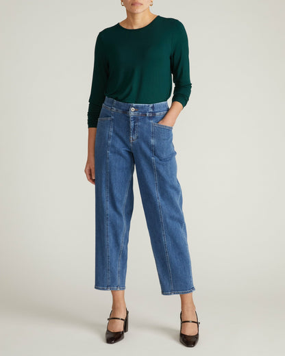 Universal Standard Joan Liquid Jersey Long Sleeve Top - Forest Green