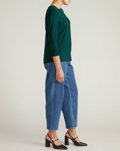 Universal Standard Joan Liquid Jersey Long Sleeve Top - Forest Green