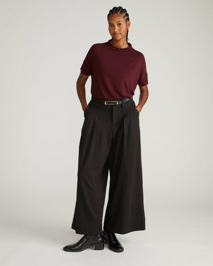 Universal Standard Petra Liquid Jersey Top - Black Cherry