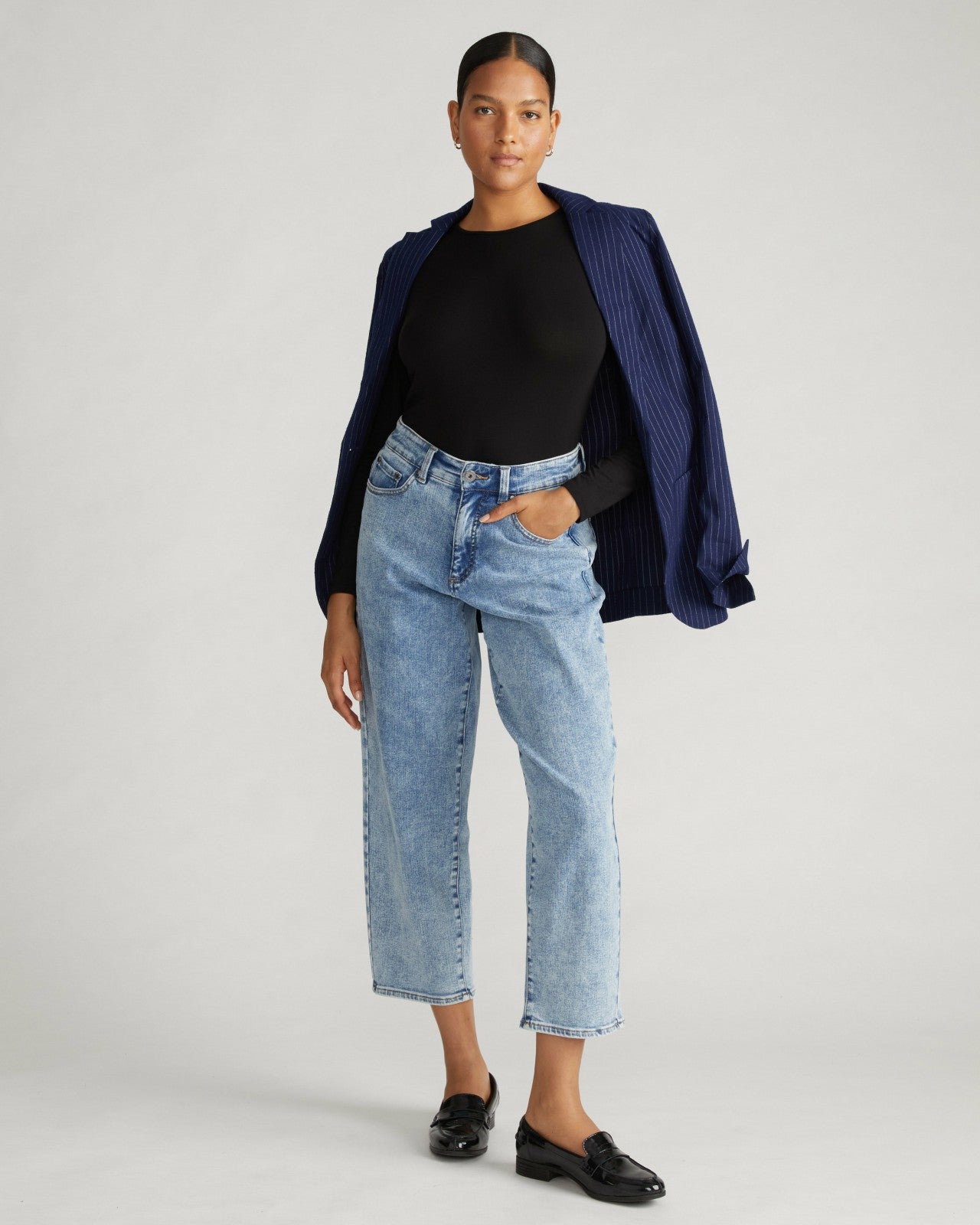 Universal Standard Joan Liquid Jersey Long Sleeve Top - Black